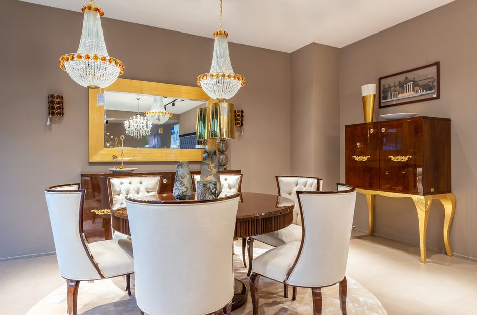 Art deco interieur met ronde vormen. Art deco interieur met ronde vormen.